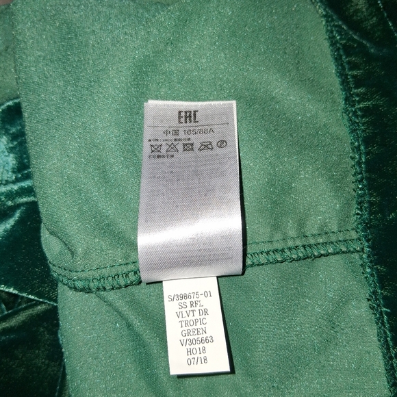 GAP Emerald Velvet Mini Dress Women Size S - Picture 11 of 16